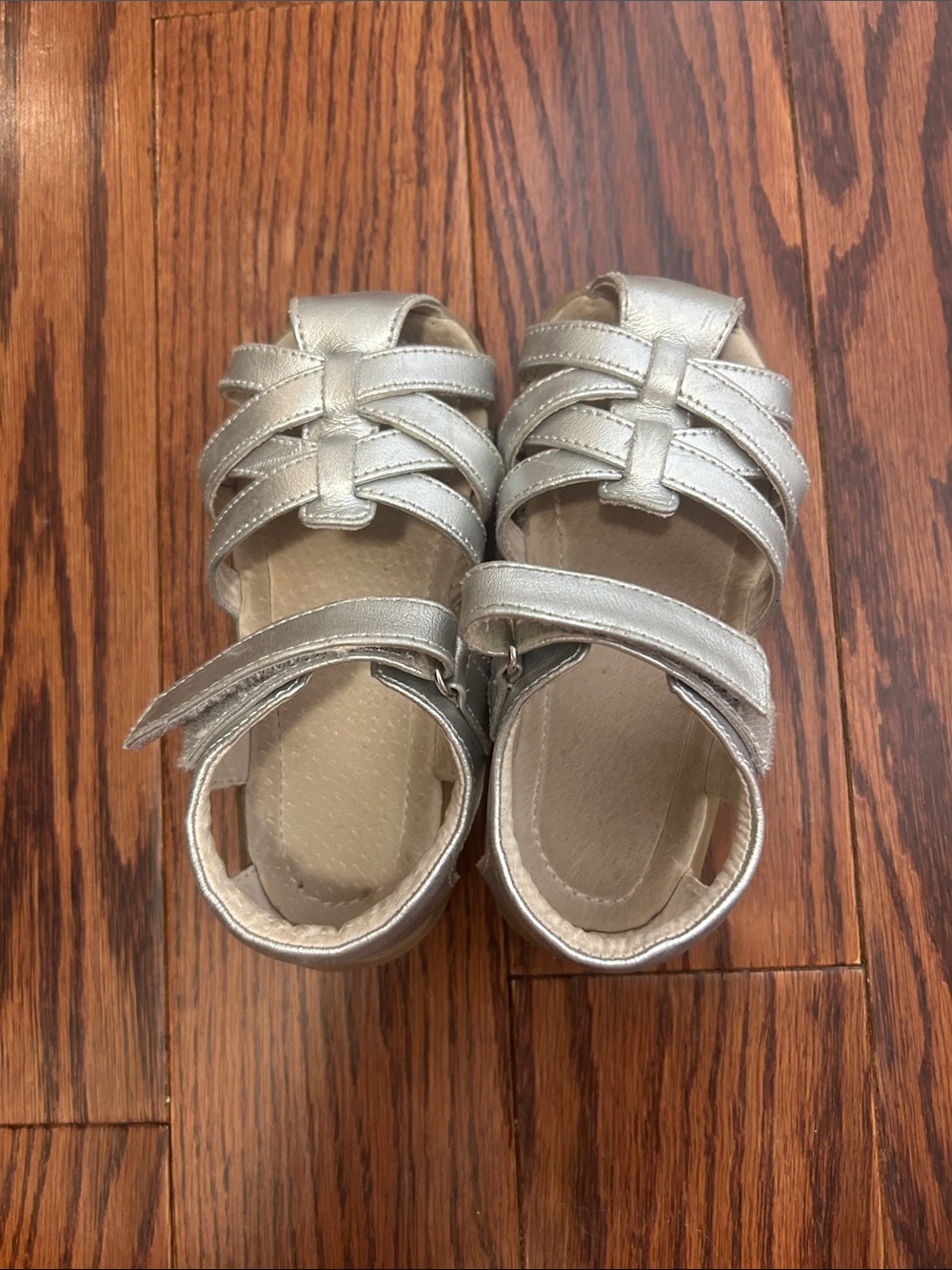 Kids See Kai Run Silver Sandals